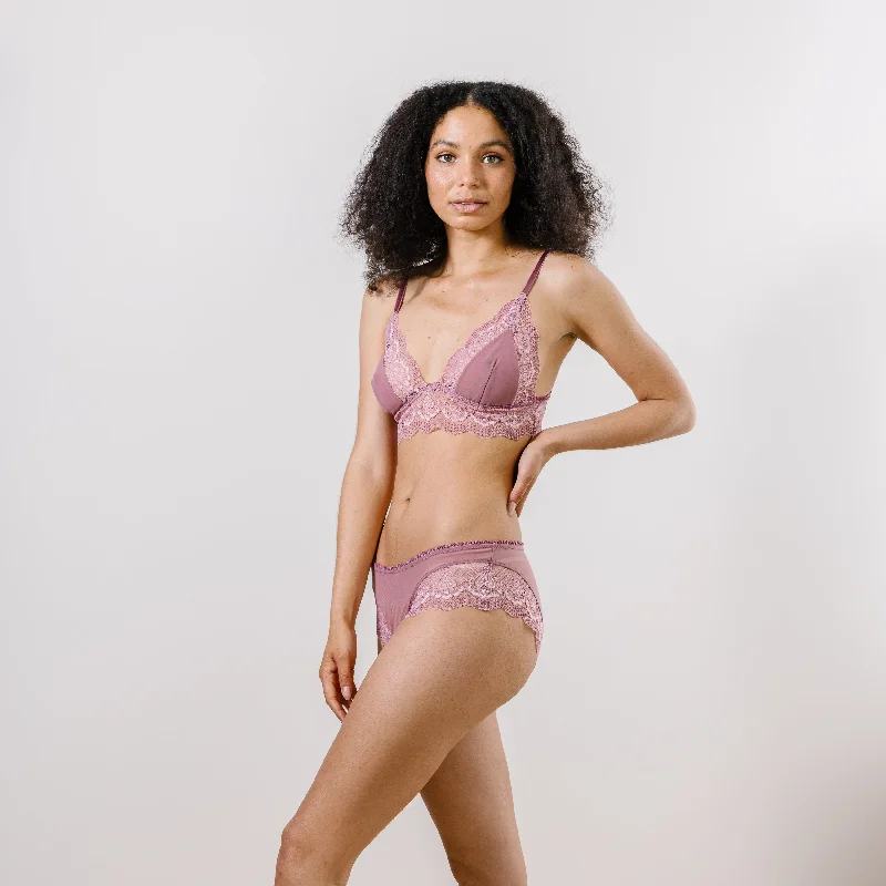 Lace Bralette with Mesh Cups