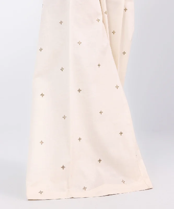 Embroidered Cotton Jacquard Sharara