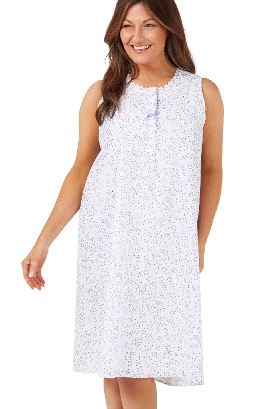 Swirl Leaf Sleeveless Easy-Care Nightdress