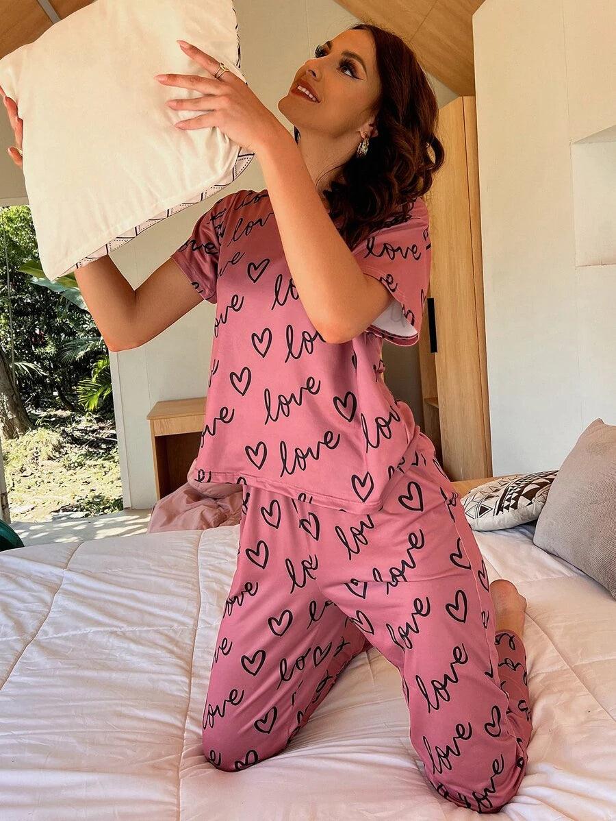 Women Printed T.Shirt & Pyjama Co-Ord Set